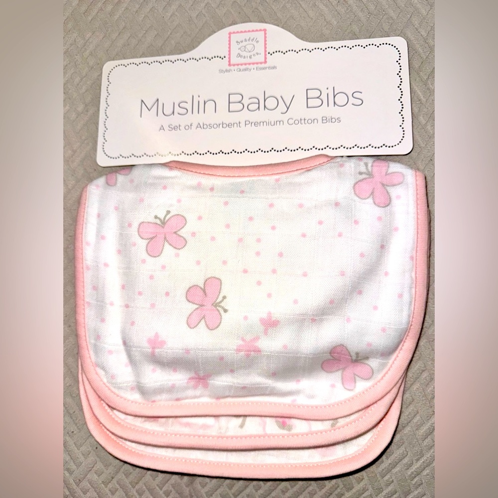 Swaddle Designs Muslin 3 Baby Bibs